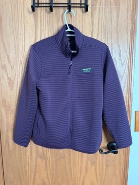 L.L. Bean women’s Ribbed Full-Zip Jacket in Deep Purple